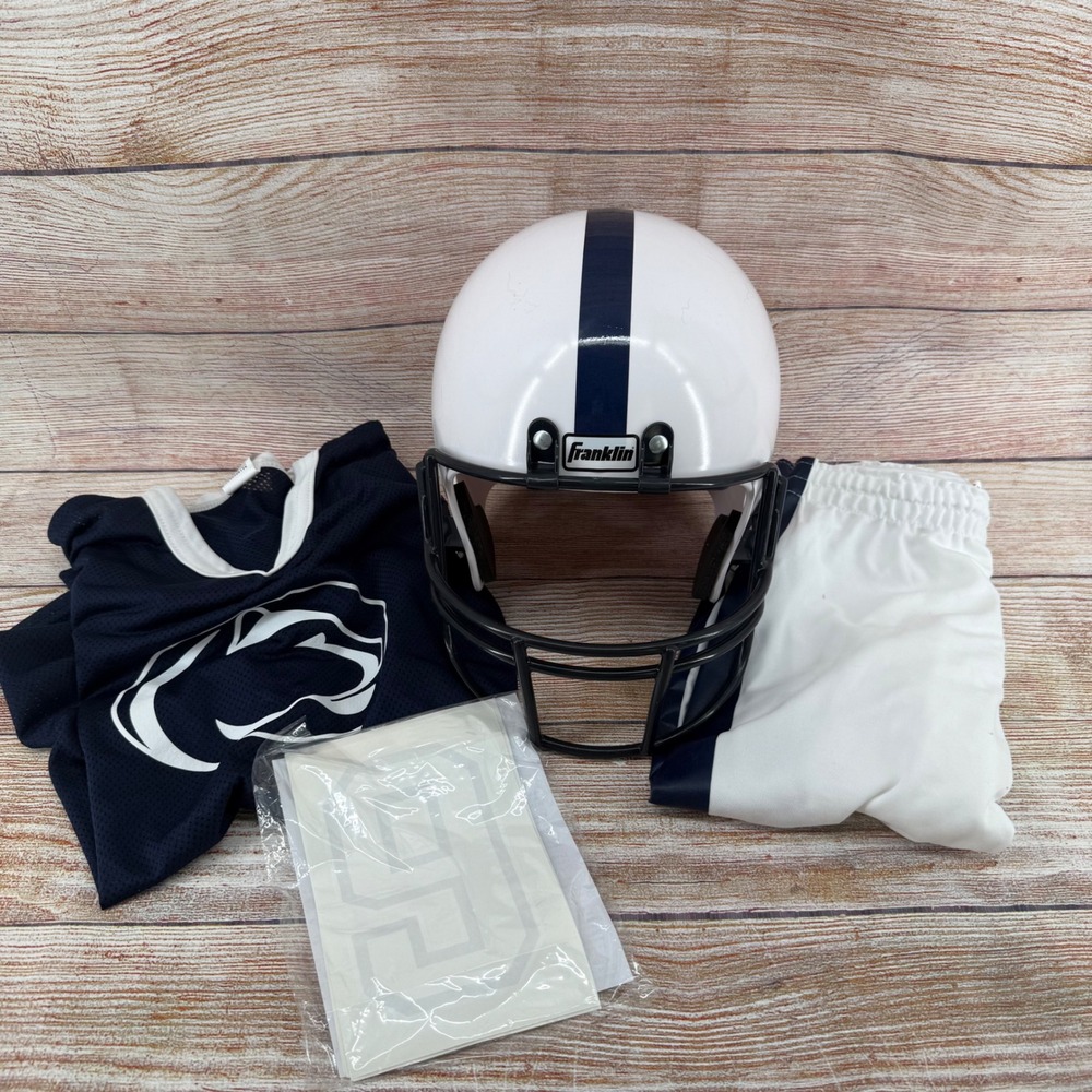 Franklin Penn State Youth Football Uniform Set Helmet Jersey Med